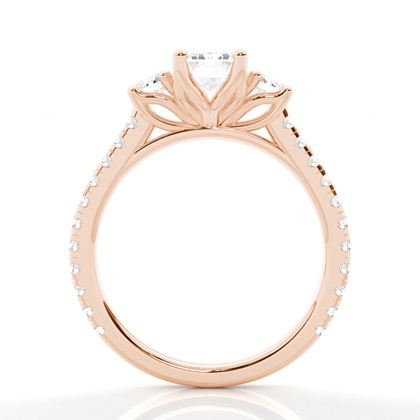 Floraler Blütenblatt Trilogie Diamant Verlobungsring