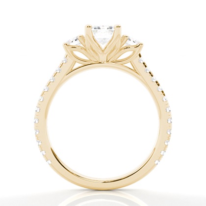 Floraler Blütenblatt Trilogie Diamant Verlobungsring