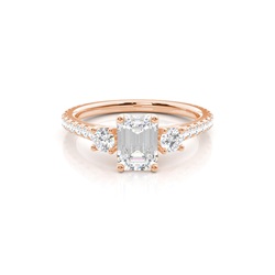 Floral Petal Trilogy Diamond Engagement Ring