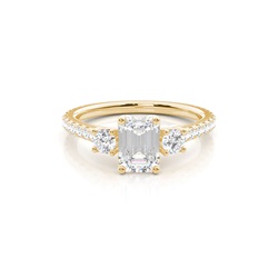 Floral Petal Trilogy Diamond Engagement Ring