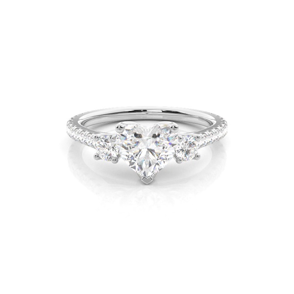 Floral Petal Trilogy Diamond Engagement Ring
