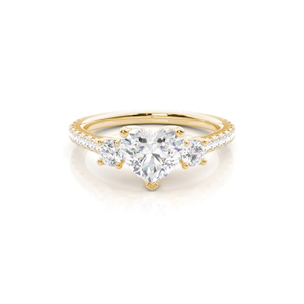 Floral Petal Trilogy Diamond Engagement Ring