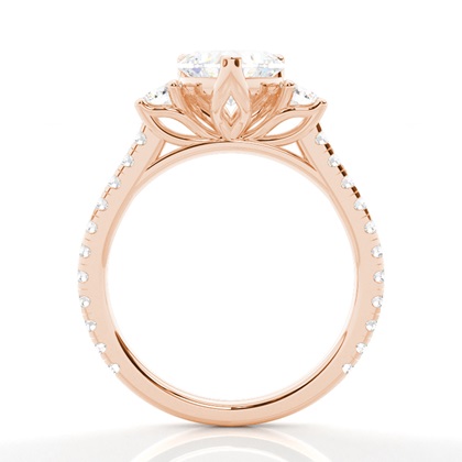 Floraler Blütenblatt Trilogie Diamant Verlobungsring