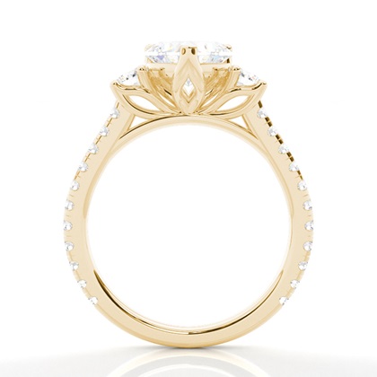 Floraler Blütenblatt Trilogie Diamant Verlobungsring