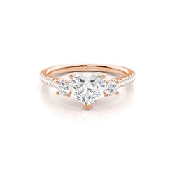 Floral Petal Trilogy Diamond Engagement Ring