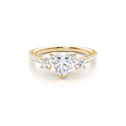 Floral Petal Trilogy Diamond Engagement Ring