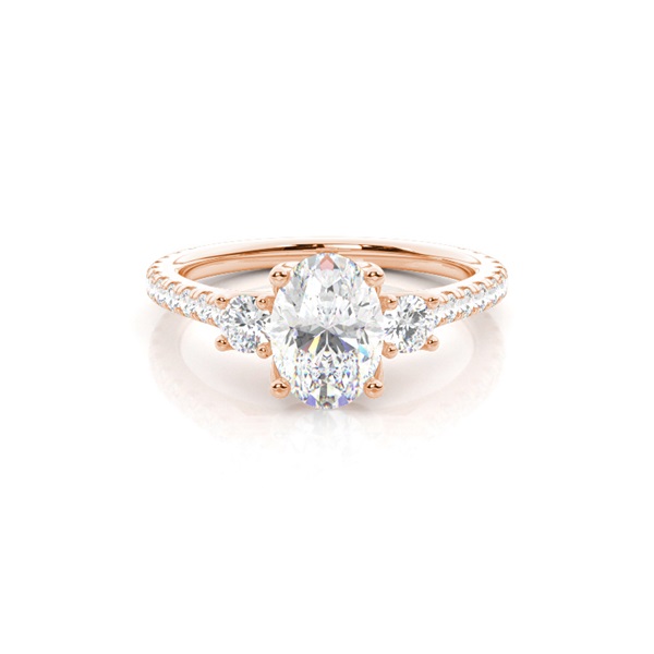 Floral Petal Trilogy Diamond Engagement Ring