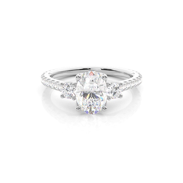 Floral Petal Trilogy Diamond Engagement Ring