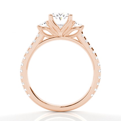 Floraler Blütenblatt Trilogie Diamant Verlobungsring