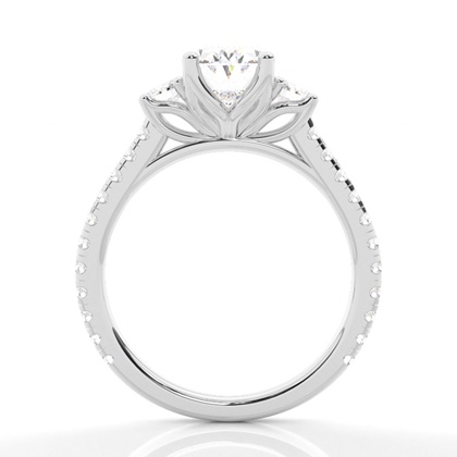 Floraler Blütenblatt Trilogie Diamant Verlobungsring