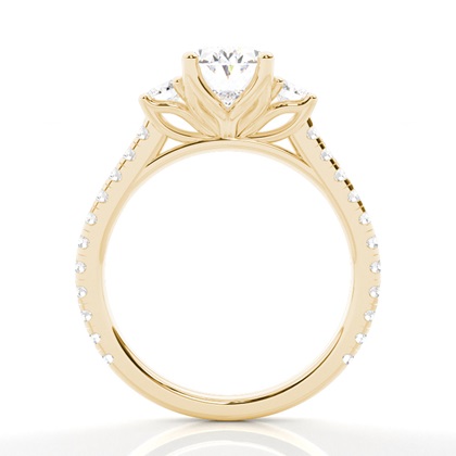 Floraler Blütenblatt Trilogie Diamant Verlobungsring