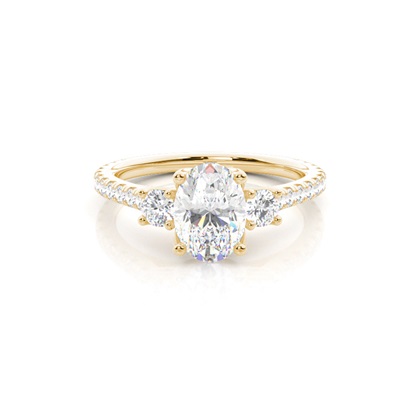 Floral Petal Trilogy Diamond Engagement Ring