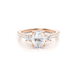 Floraler Blütenblatt Trilogie Diamant Verlobungsring