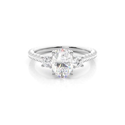 Floraler Blütenblatt Trilogie Diamant Verlobungsring