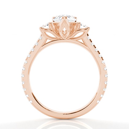 Floraler Blütenblatt Trilogie Diamant Verlobungsring