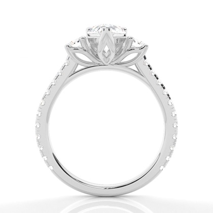 Floraler Blütenblatt Trilogie Diamant Verlobungsring