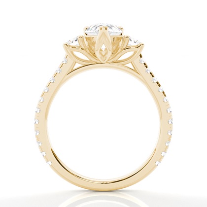 Floraler Blütenblatt Trilogie Diamant Verlobungsring