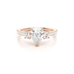 Floral Petal Trilogy Diamond Engagement Ring