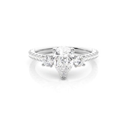 Floral Petal Trilogy Diamond Engagement Ring