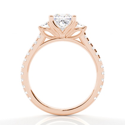 Floraler Blütenblatt Trilogie Diamant Verlobungsring