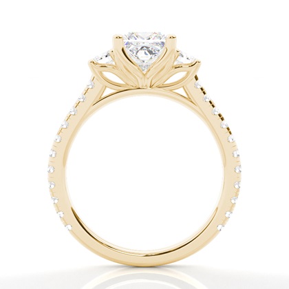 Floraler Blütenblatt Trilogie Diamant Verlobungsring