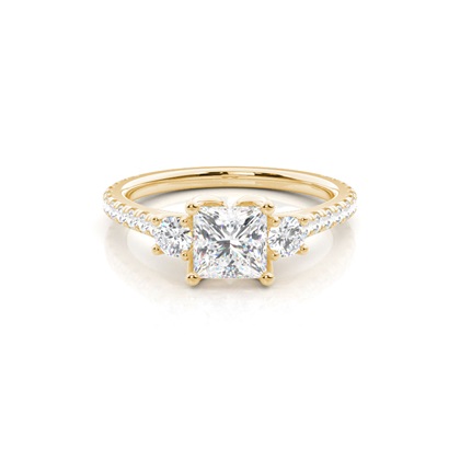Floral Petal Trilogy Diamond Engagement Ring