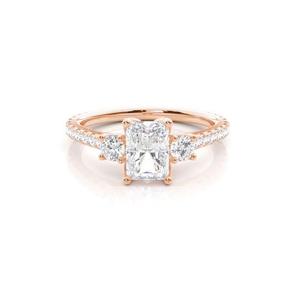 Floral Petal Trilogy Diamond Engagement Ring