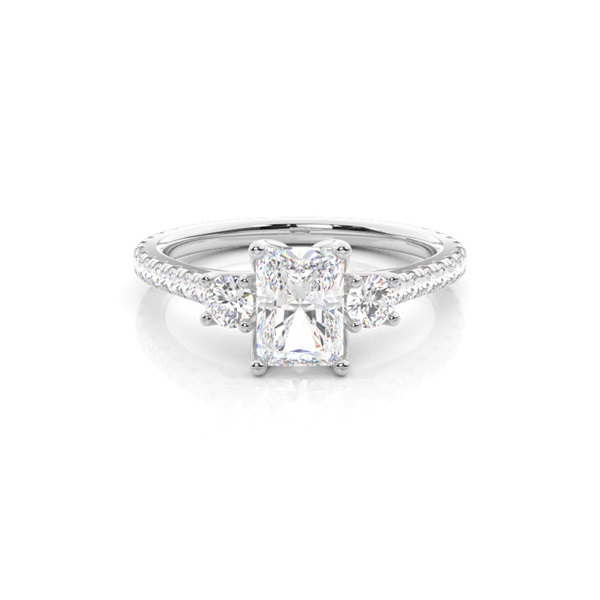 Floral Petal Trilogy Diamond Engagement Ring
