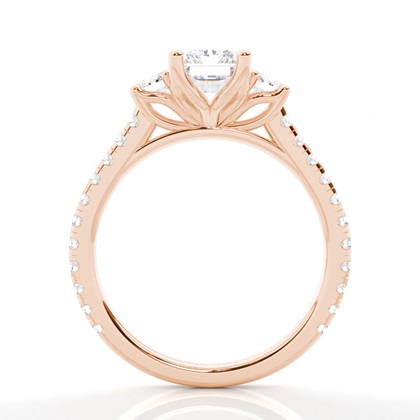 Floraler Blütenblatt Trilogie Diamant Verlobungsring