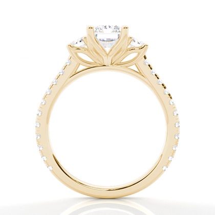 Floraler Blütenblatt Trilogie Diamant Verlobungsring