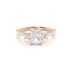 Floral Petal Trilogy Diamond Engagement Ring