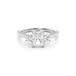 Floral Petal Trilogy Diamond Engagement Ring
