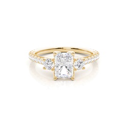 Floral Petal Trilogy Diamond Engagement Ring