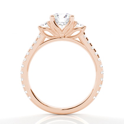 Floraler Blütenblatt Trilogie Diamant Verlobungsring