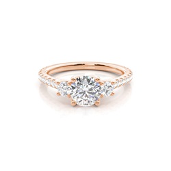 Floraler Blütenblatt Trilogie Diamant Verlobungsring