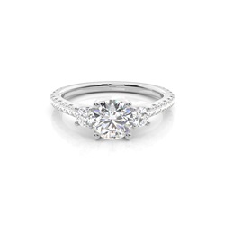 Floraler Blütenblatt Trilogie Diamant Verlobungsring