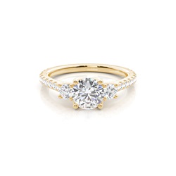 Floral Petal Trilogy Diamond Engagement Ring