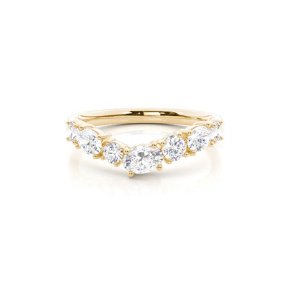 Multishape Oval And Round Diamond Wedding Ring