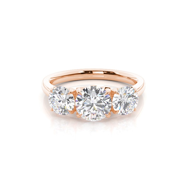 Floral Petal Trilogy Diamond Engagement Ring