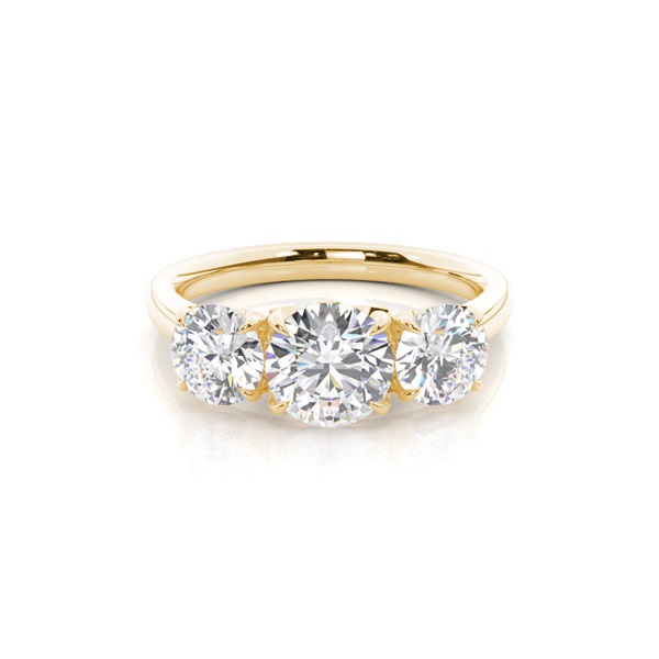 Floral Petal Trilogy Diamond Engagement Ring