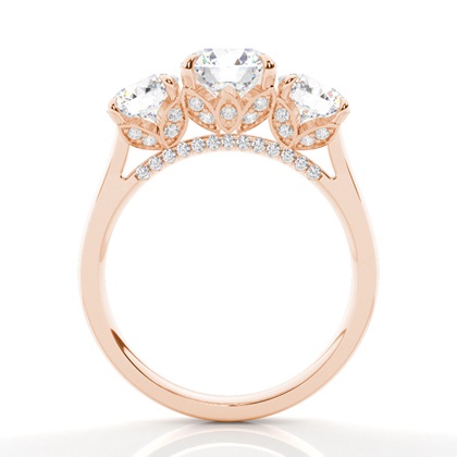 Floraler Blütenblatt Trilogie Diamant Verlobungsring