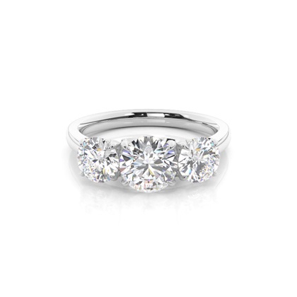 Floral Petal Trilogy Diamond Engagement Ring