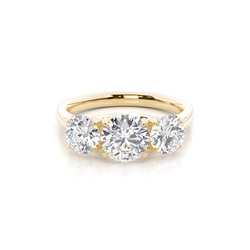 Floral Petal Trilogy Diamond Engagement Ring