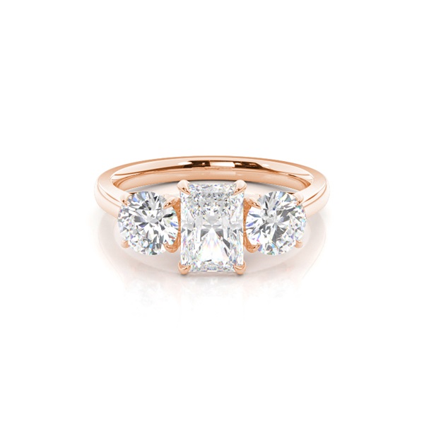 Floral Petal Trilogy Diamond Engagement Ring