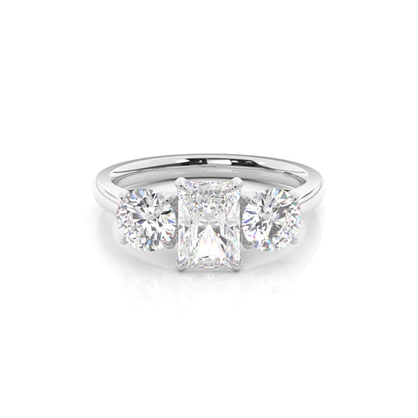 Floral Petal Trilogy Diamond Engagement Ring