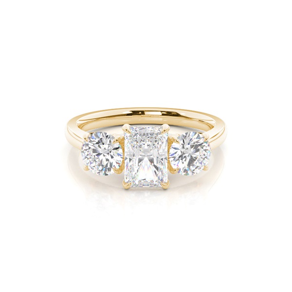 Floral Petal Trilogy Diamond Engagement Ring