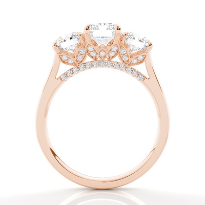 Floraler Blütenblatt Trilogie Diamant Verlobungsring