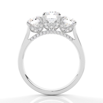 Floraler Blütenblatt Trilogie Diamant Verlobungsring