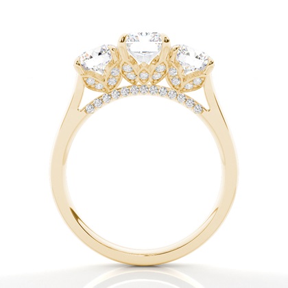 Floraler Blütenblatt Trilogie Diamant Verlobungsring