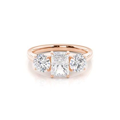 Floral Petal Trilogy Diamond Engagement Ring